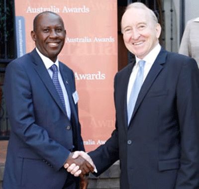 Mr. Patrick Barugahare with the Australian High Commissioner